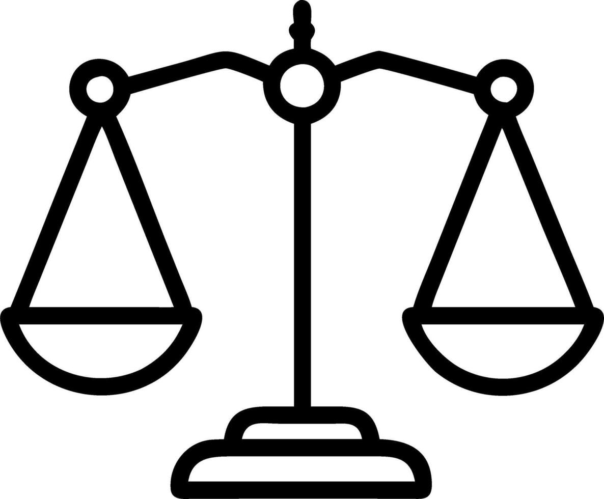 Glowing abstract digital scales of justice with human rights symbols symbolizing balance and fairness vector