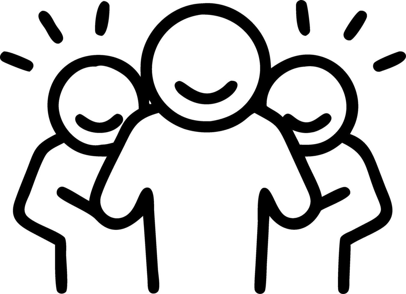 Group of diverse people candidly laughing and embracing for Human Rights Day vector