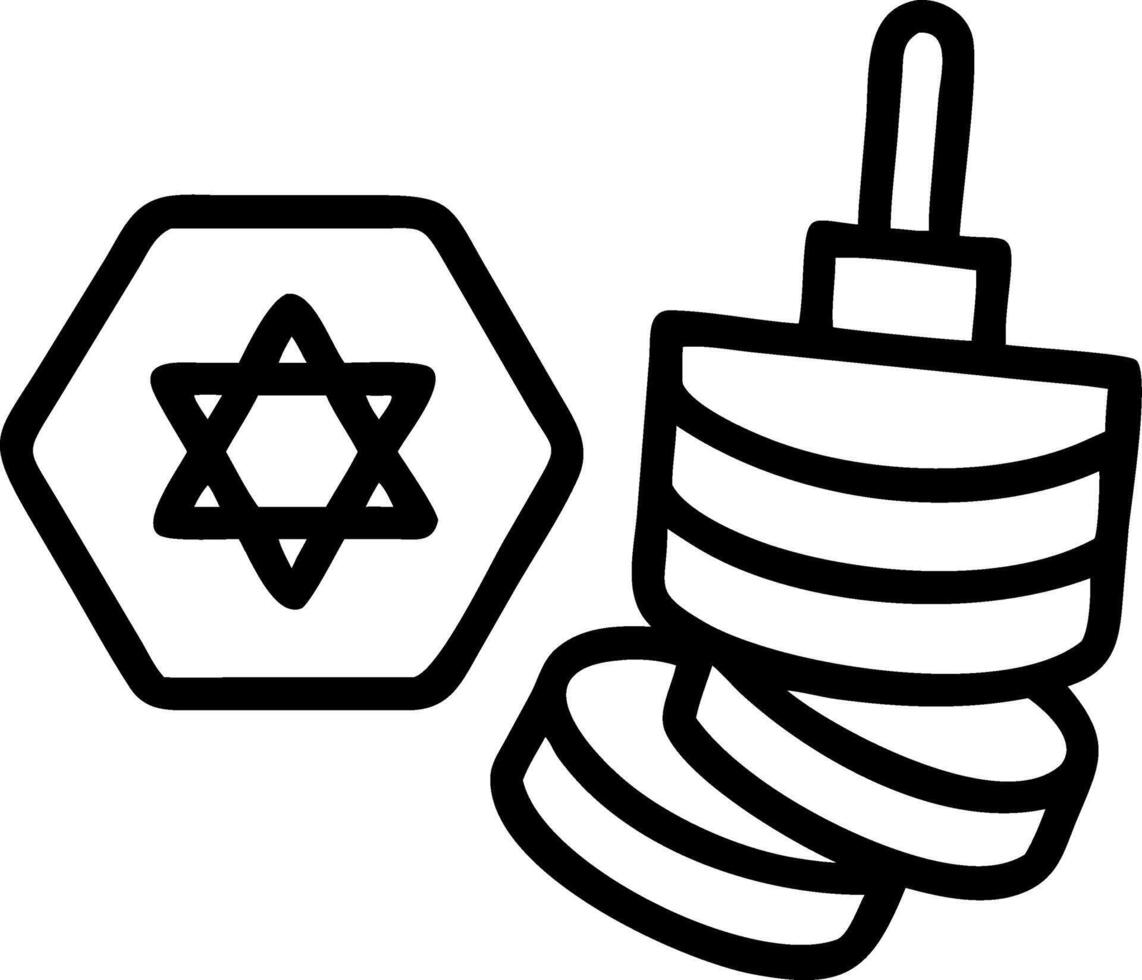 Isolated dreidel and gelt combination on white background vector