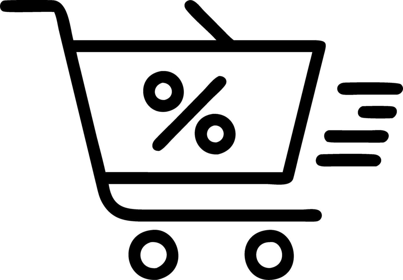 Isolated glowing shopping cart with percentage icon for Cyber Monday vector