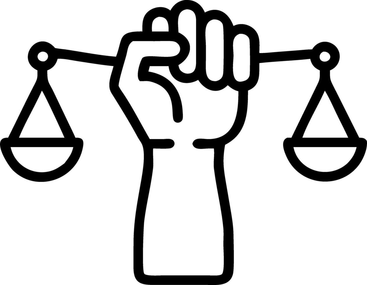 Isolated hand holding scales of justice symbolizing fairness for Human Rights Day vector