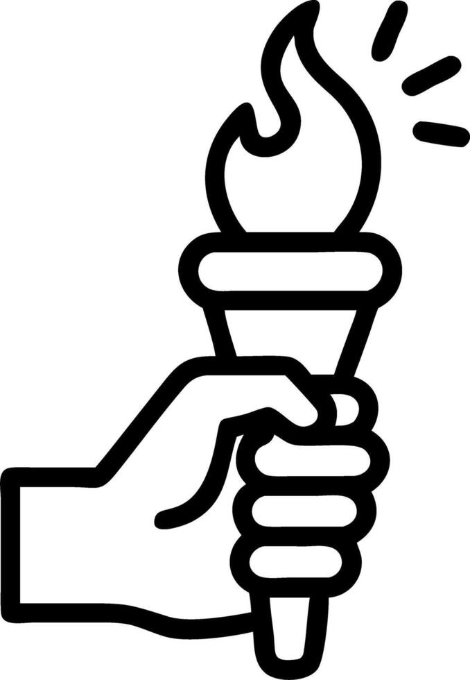 Isolated hand holding a glowing torch symbolizing hope and rights for Human Rights Day vector