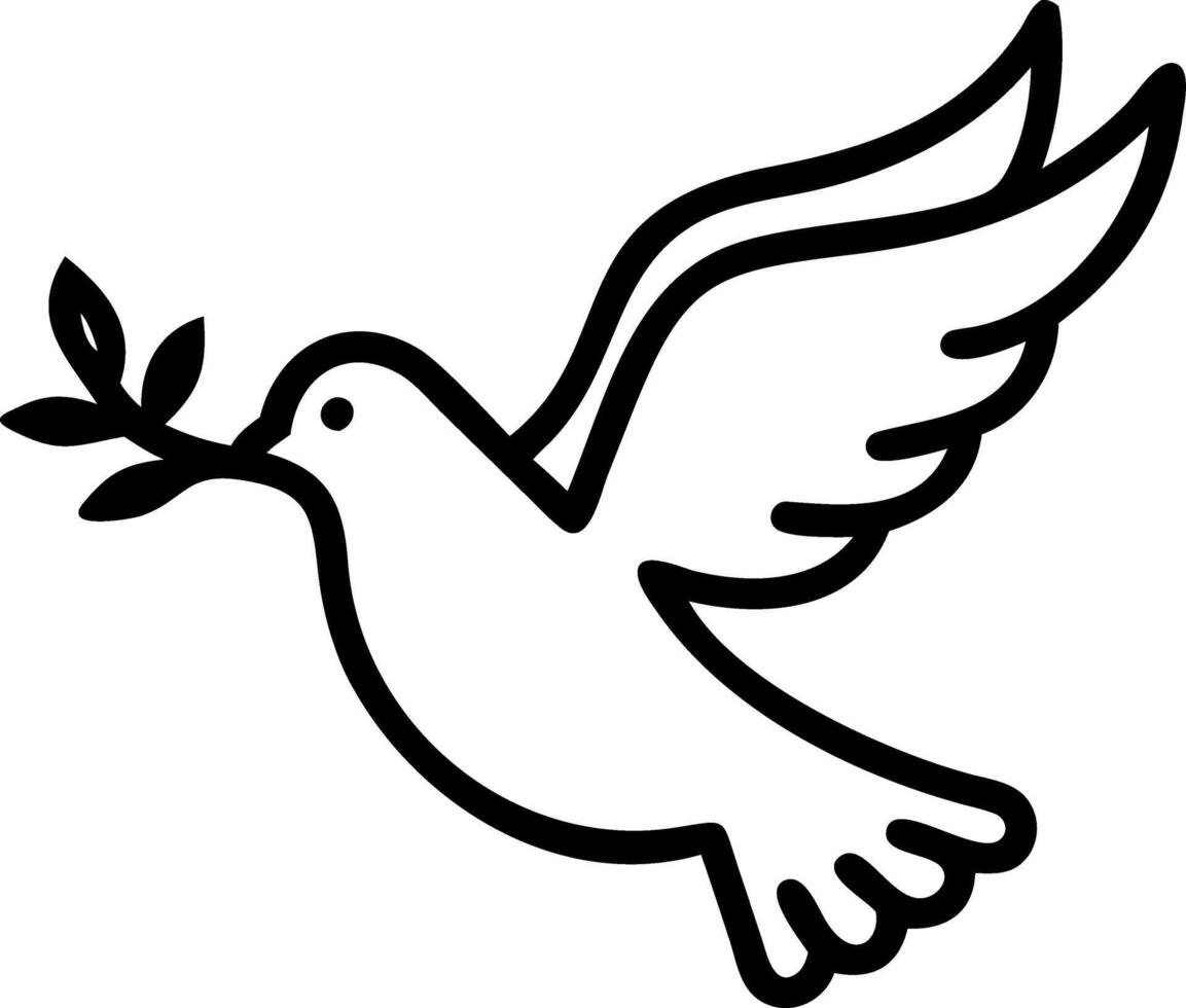 Isolated peace dove with olive branch symbolizing peace for Human Rights Day vector
