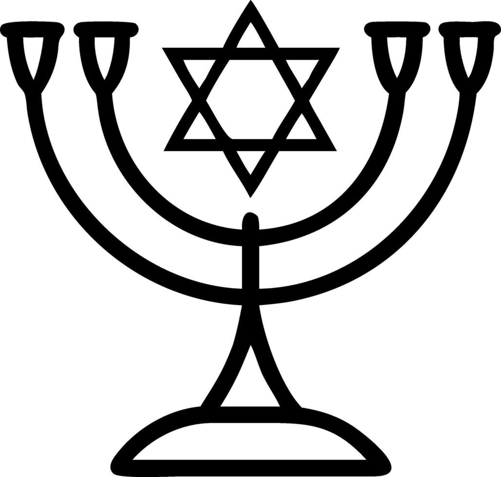 Isolated menorah and Star of David combination on white background vector