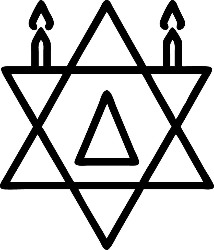 Isolated Star of David with Hanukkah candles on white background vector