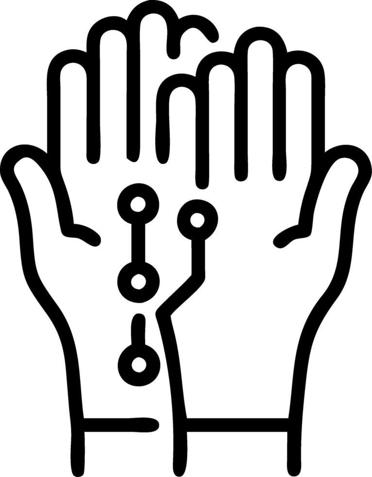 Macro of futuristic mittens with glowing fibers vector