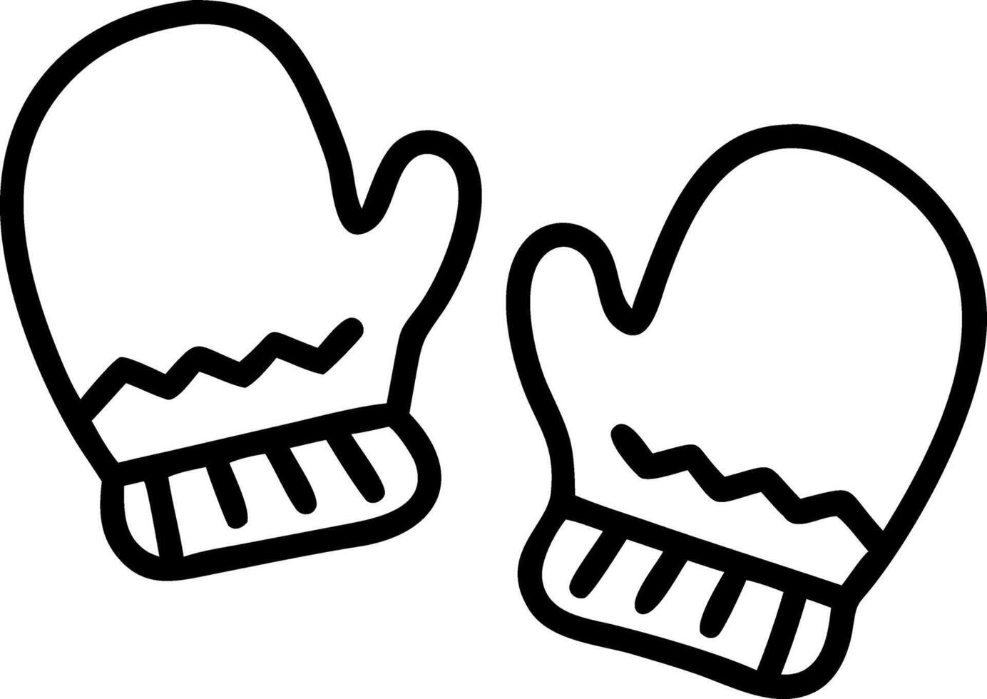 Mittens with knitted design isolated on white vector