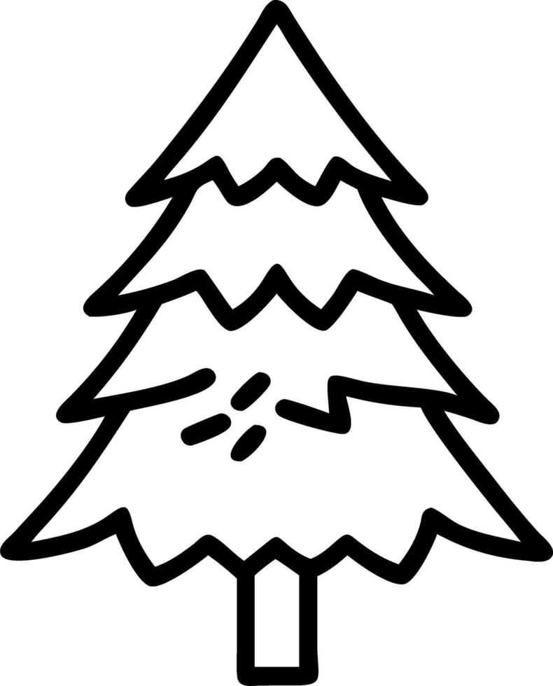 Snow covered pine tree icon isolated on white vector