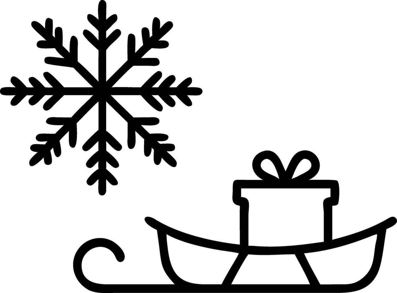 Snowflake and sleigh border with copy space vector