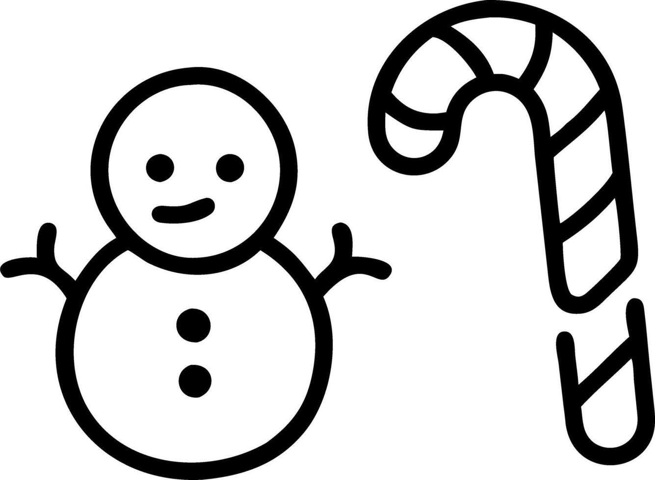 Snowman and candy cane border with copy space for festive promotions vector