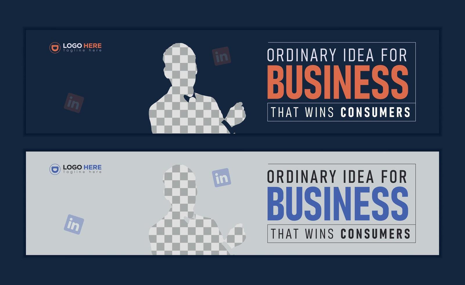 Modern Simple Business LinkedIn Cover Design Template Concept Web Banner Layout LinkedIn Banner vector