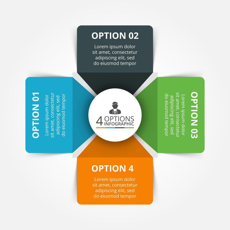 Infographic template for cycle diagram, graph, presentation and round chart. Business concept with 4 options, parts, steps or processes. Abstract background. vector