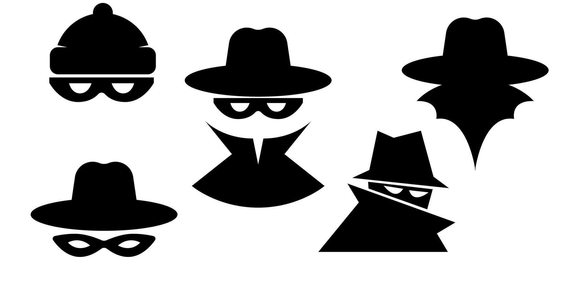Incognito icons. Collection of anonymous and strangers vector