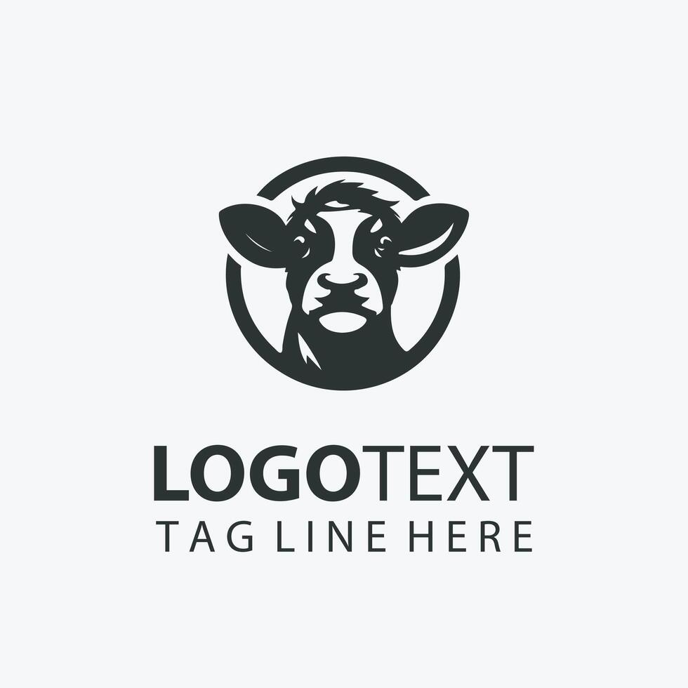 Moo World Cow Logo vector