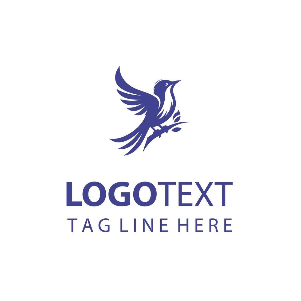 Finch Feather bird logo vector
