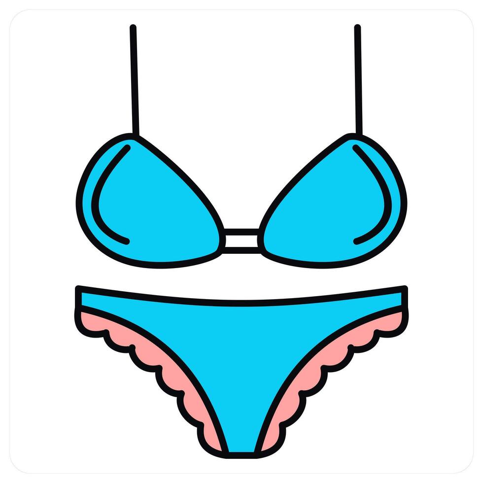 Bikini and underpants icon concept vector