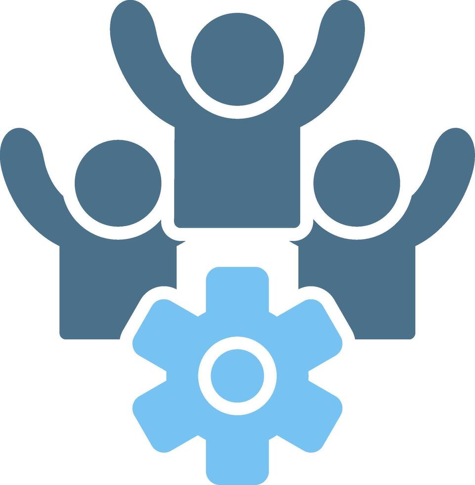 Team Support Line Two Colour Icon Design vector