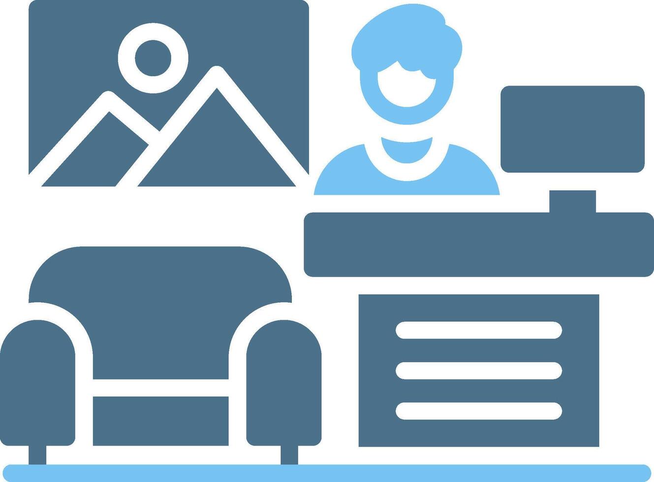 Lobby Line Two Colour Icon Design vector