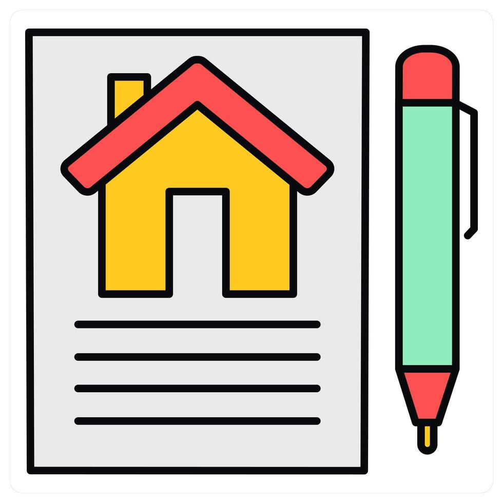 Property Papers and property document icon concept vector