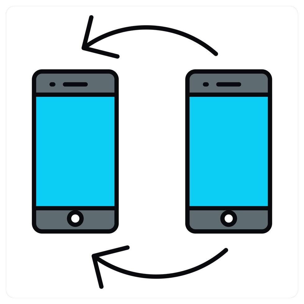Mobile Data Transfer and mobile icon concept vector