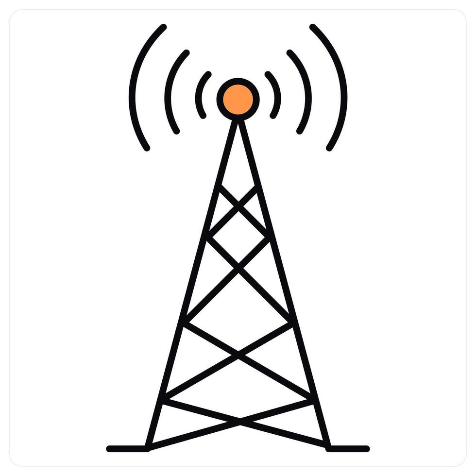 Tower and technology icon concept vector