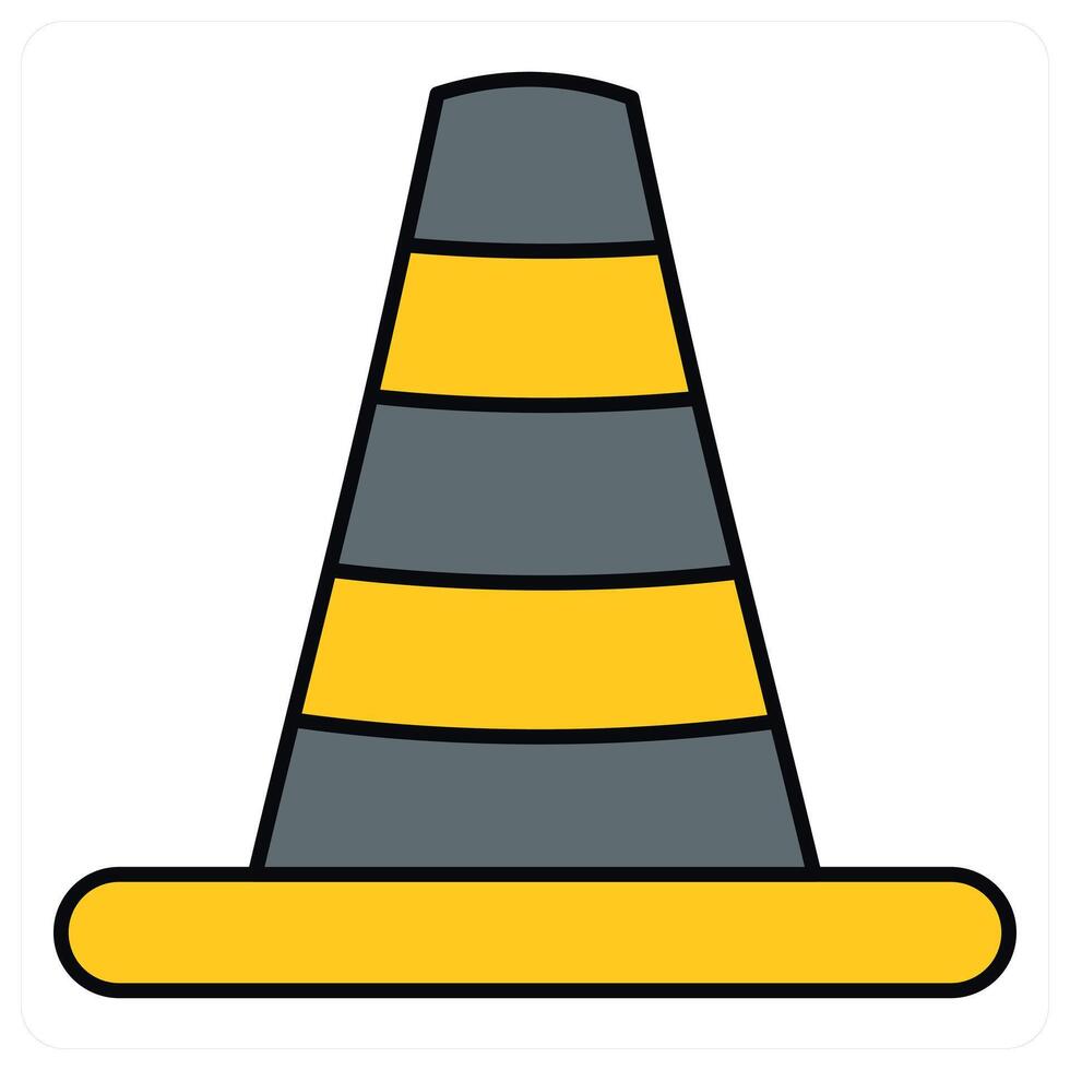 Traffic Cone and road icon concept vector