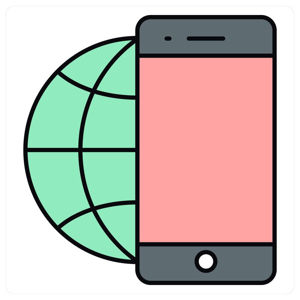 Mobile Network and mobile services icon concept vector
