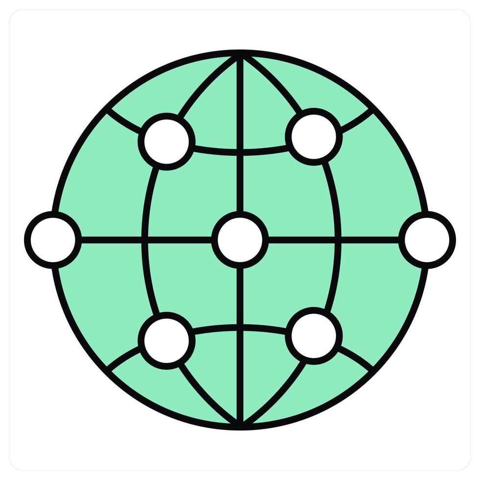 Global Connection and global network icon concept vector