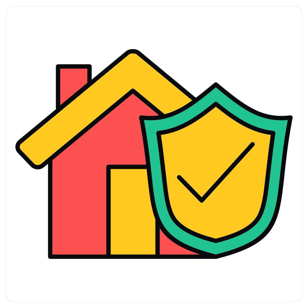 Home Insurance and safety icon concept vector