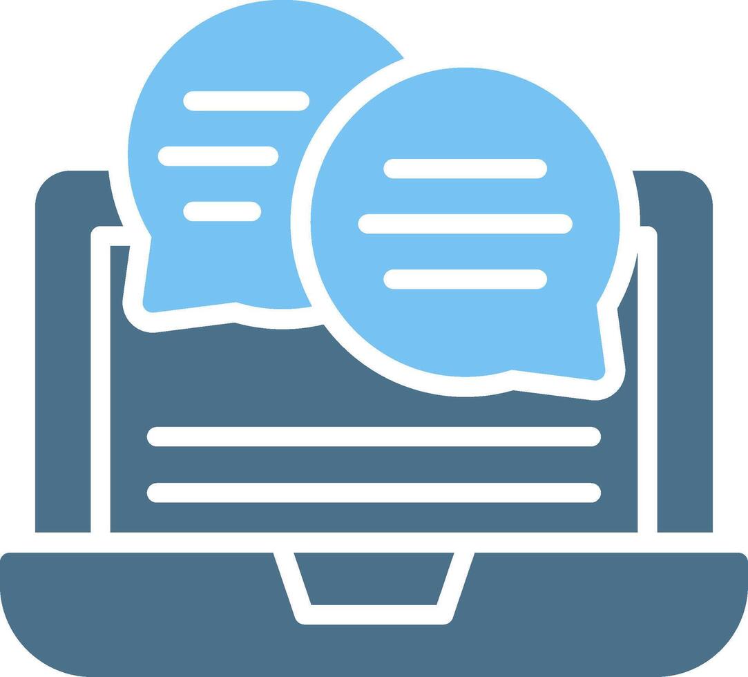 Discussion Line Two Colour Icon Design vector
