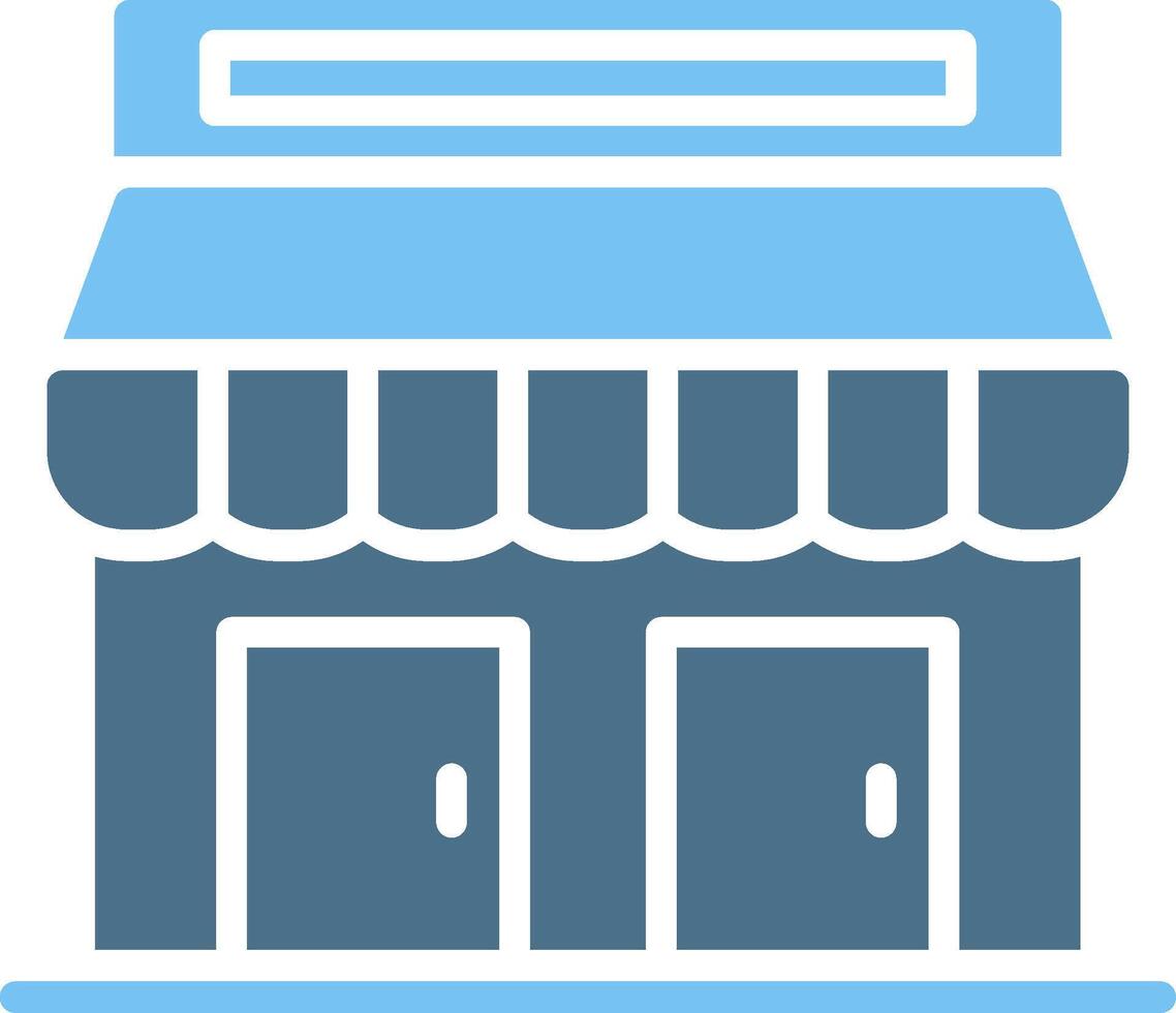 Market Line Two Colour Icon Design vector