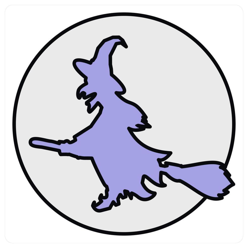 Witch and mop icon concept vector