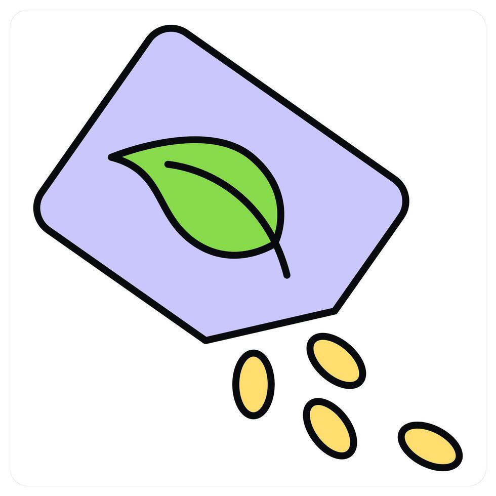 Plant Seed and seed icon concept vector