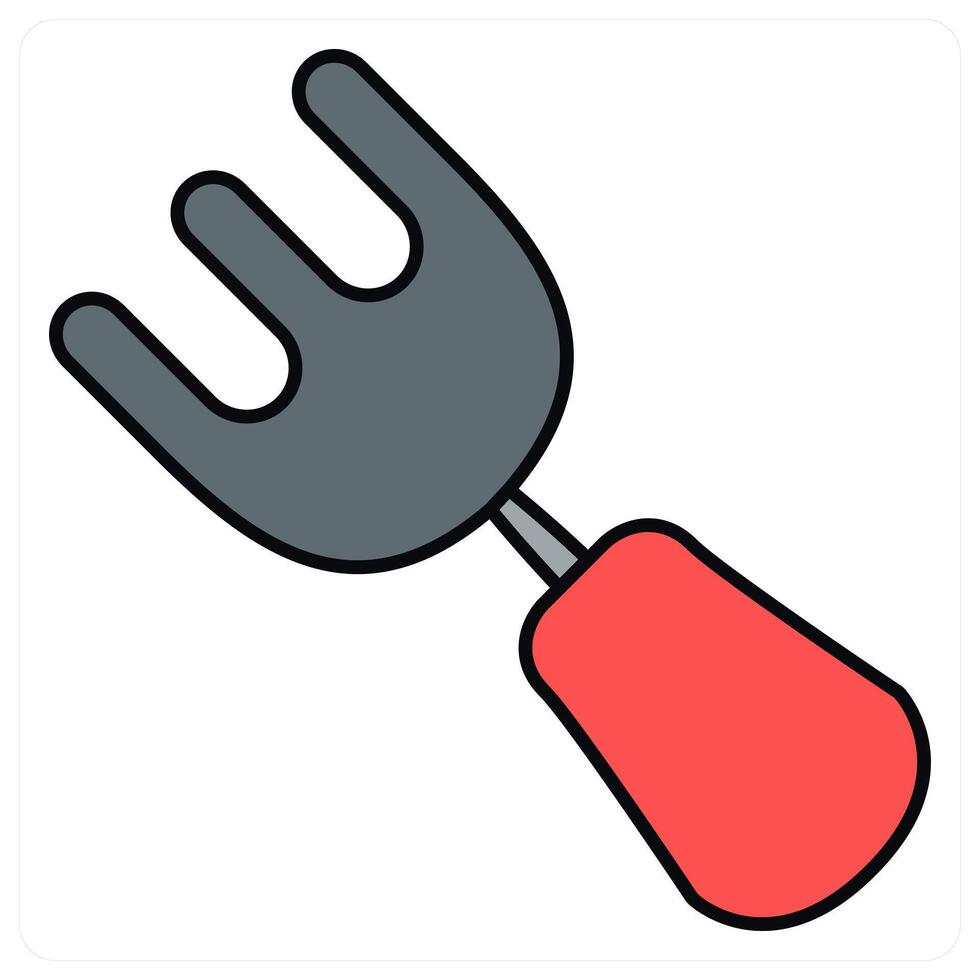 Hand Cultivator and farming icon concept vector