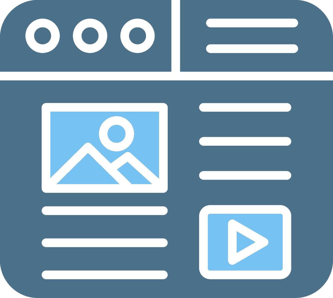 Website Content Line Two Colour Icon Design vector