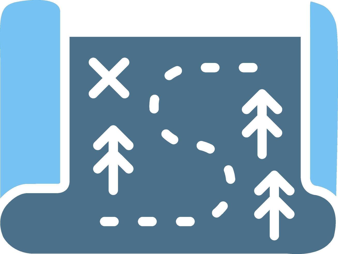 Map Line Two Colour Icon Design vector