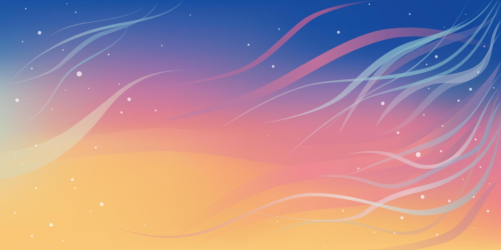 Dynamic multicolored gradient background in halftones with waves vector