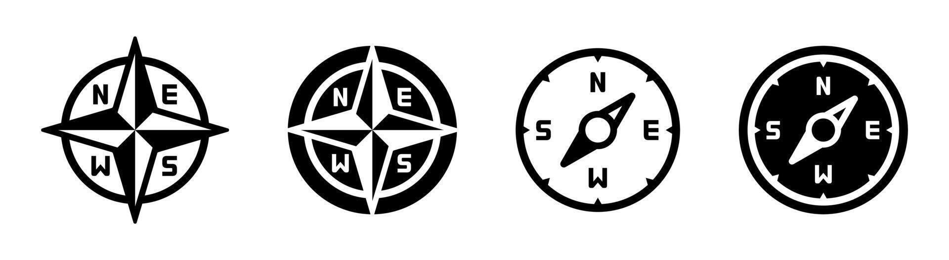 Compass set. Compass icons. Wind rose icons. vector