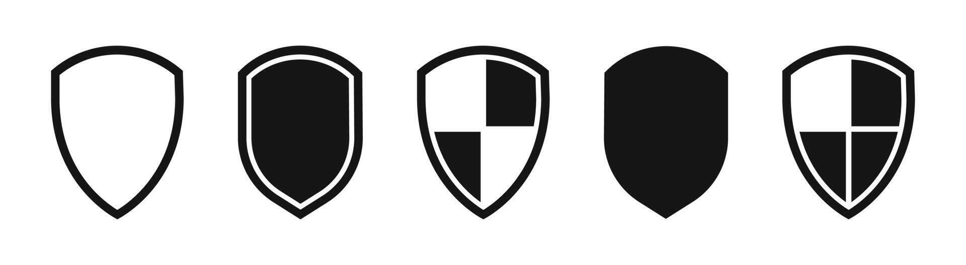 Shield icons set. Protect shield icons. Shield icon set in vintage style. vector
