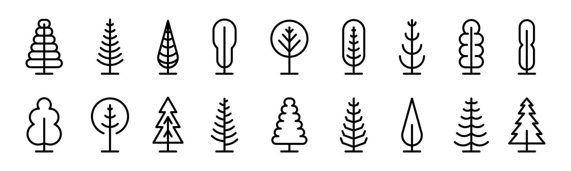 Tree icon set. tree icon. Linear style icons. vector