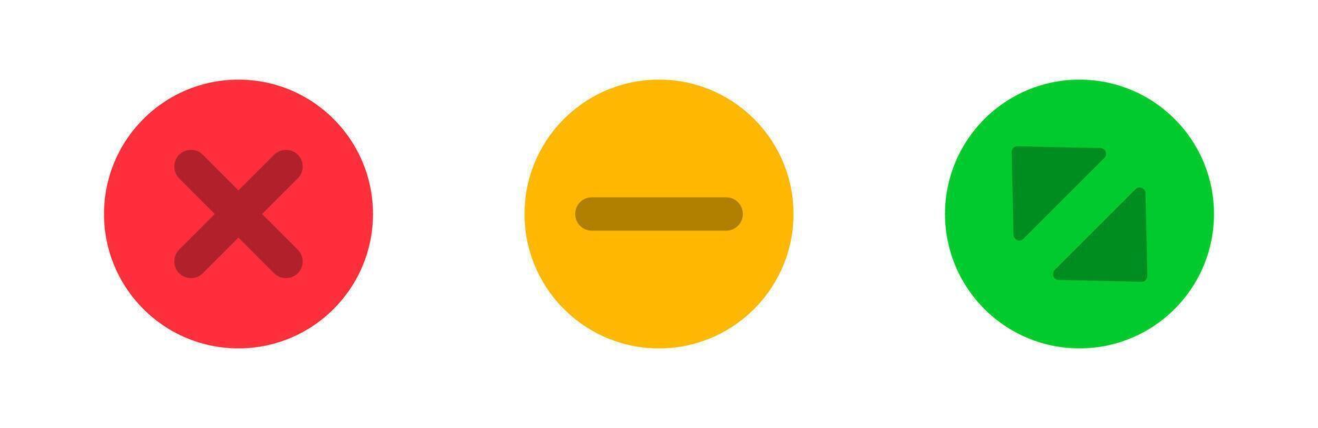 Maximize and minimize web button. Web buttons set. Open and close web icon set. vector