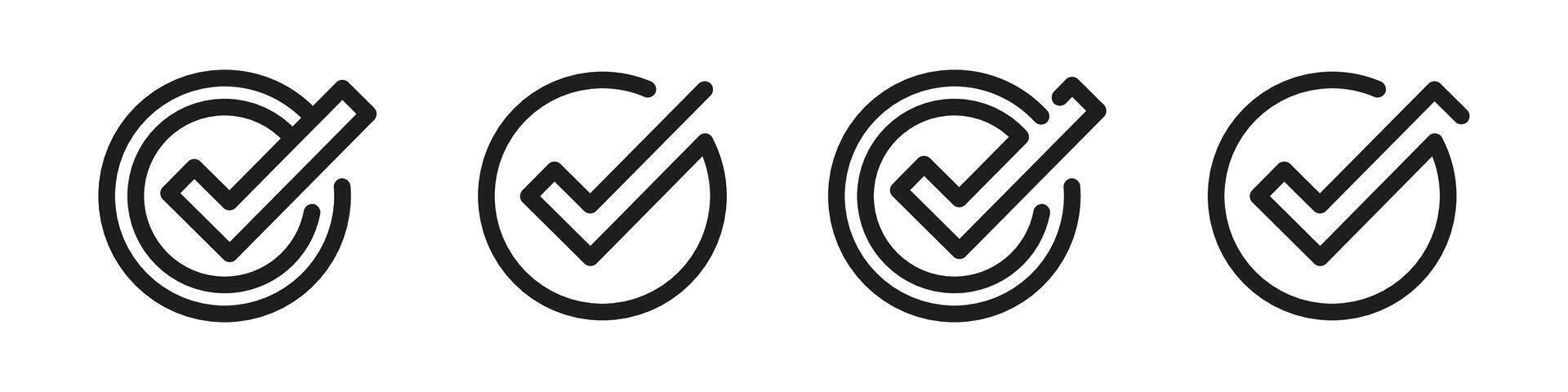 Checkmark icons. Tick icon set. Check mark icon set. vector