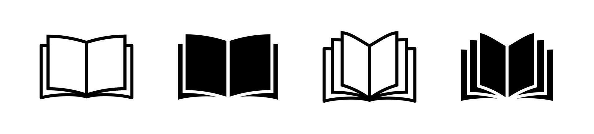 Book icon. Book symbol collection. Book silhouette. EPS 10 vector