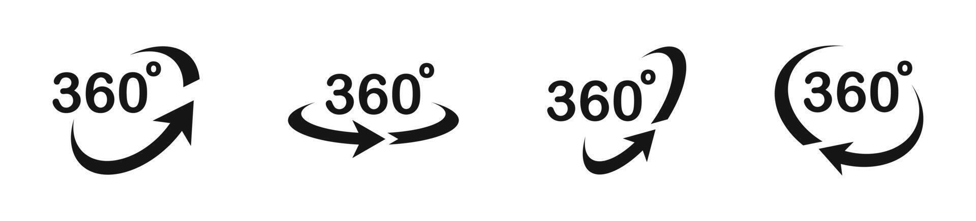 Rotation icons. 360 degree views icon collection. 360 degree rotation. EPS 10 vector