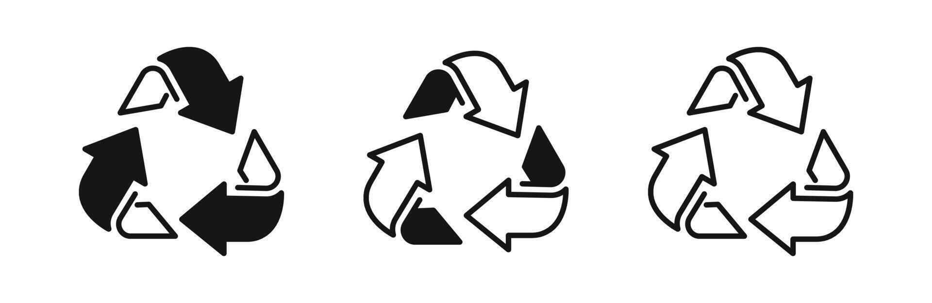 Recycling arrow icon set.Recycle symbols. EPS 10 vector