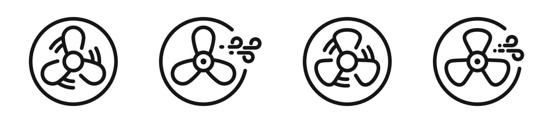Propeller icon set. Fan icon set. Ventilator icons collection. EPS 10 vector