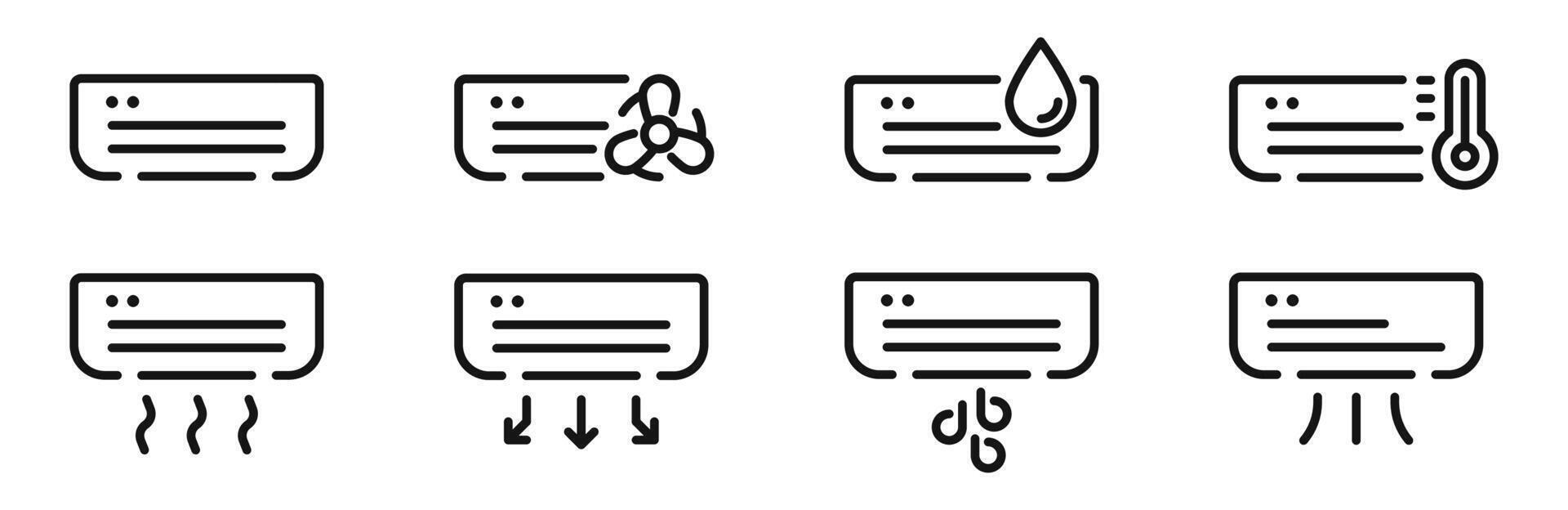 Air conditioner icons. Cooling system. Climate concept icons. Air condition concept symbol. EPS 10 vector