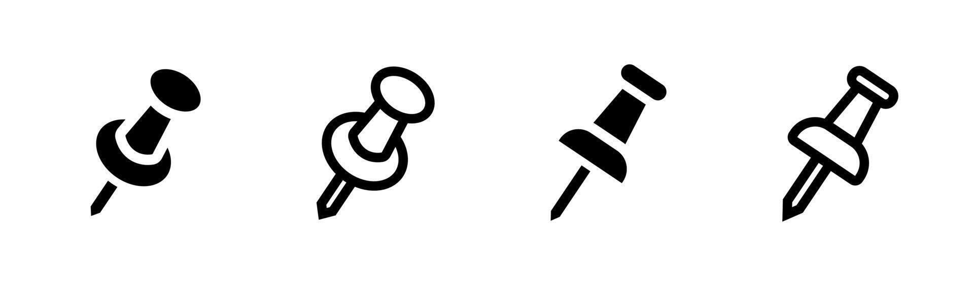 Push pin icon. Thumbtack icon. EPS 10 vector