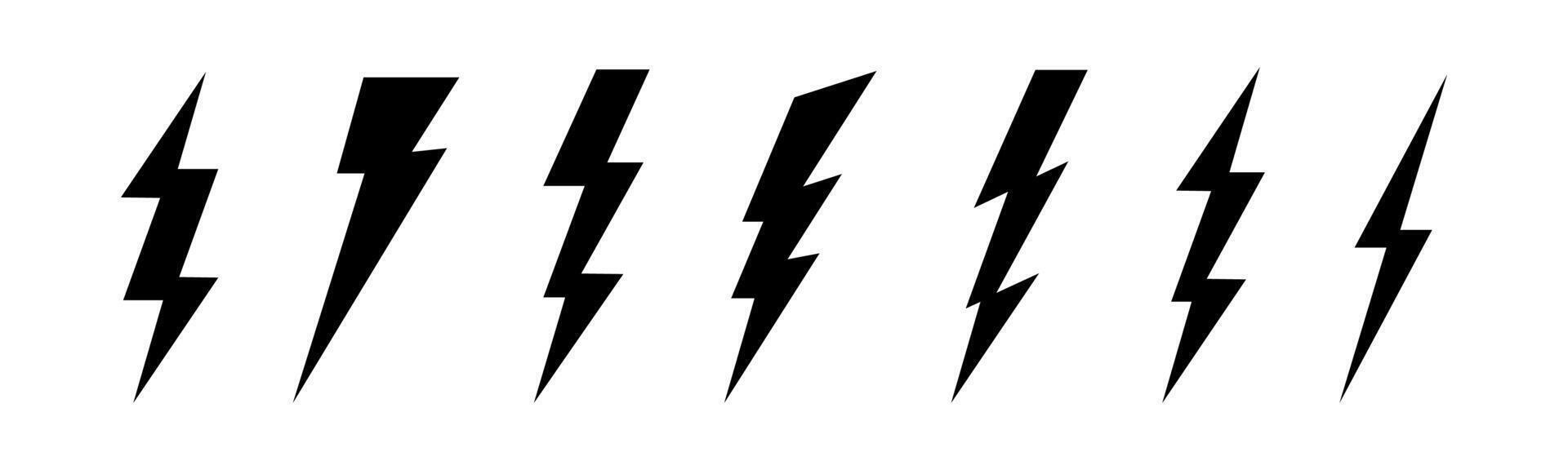 Electric thunderbolt set. Lightning bolt flash icons. Lightning icon set. Flash icons collection. Bolt logo set. Electric lightning bolt symbols. Flash light sign. illustration EPS 10 vector