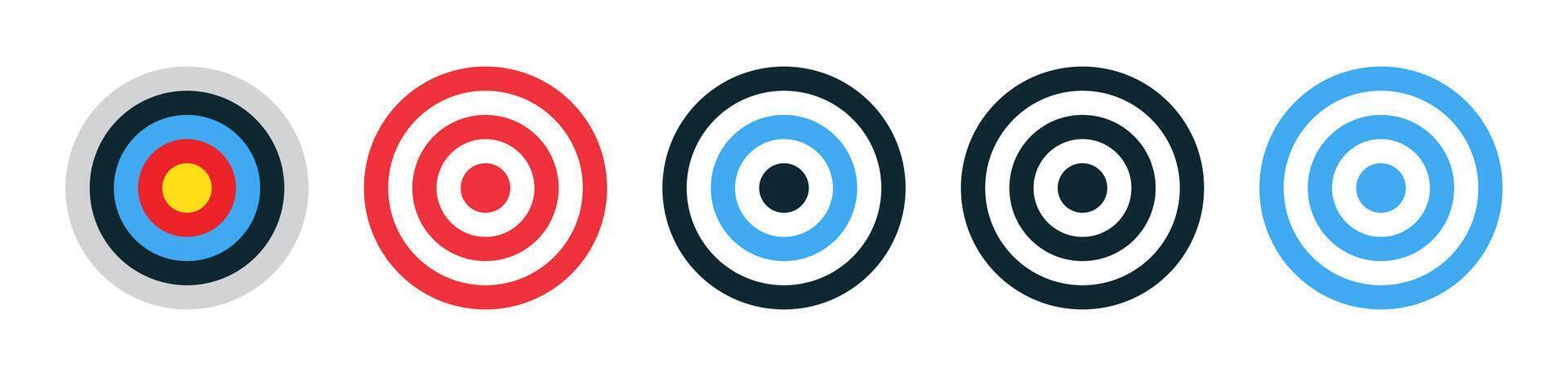 Archery target icon set. Target icon set. Bullseye icons. Goal concept icons. graphic EPS 10 vector
